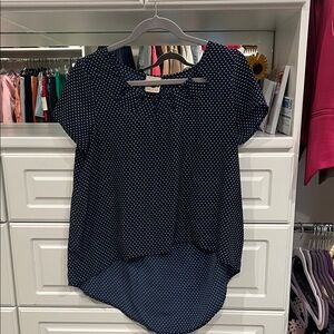 Navy Polka Dot Women's Top